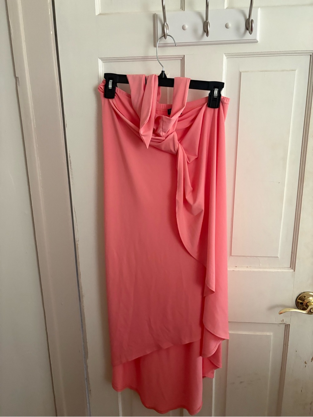 VENUS Coral Pink Tie Neck Dress
